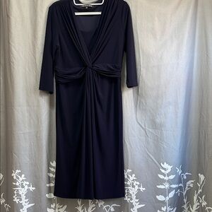 Jones Wear Navy Long Sleeve Dress